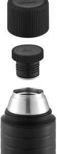 Esbit MAJORIS Edelstahl Isolierflasche Mit Doppelwandigem Edelstahl-Becher, 1L, Schwarz 21
