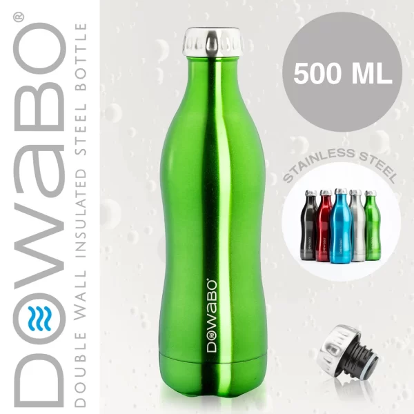 Dowabo – Doppelwandige Isolierflasche – Grün 500 Ml 1