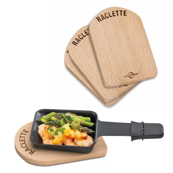 Küchenprofi – Raclette Brettchen Holz 4er Set 1