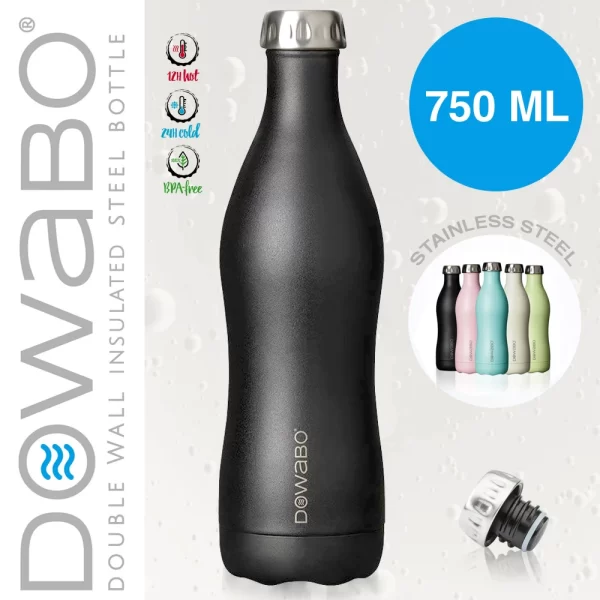 Dowabo – Doppelwandige Isolierflasche – Black Sun 750 Ml 1