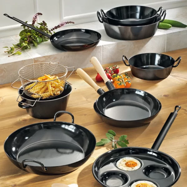 Riess Emaille Riess CLASSIC – Schwarzemaille – Pommes-Frites Pfanne Mit Einsatz 3
